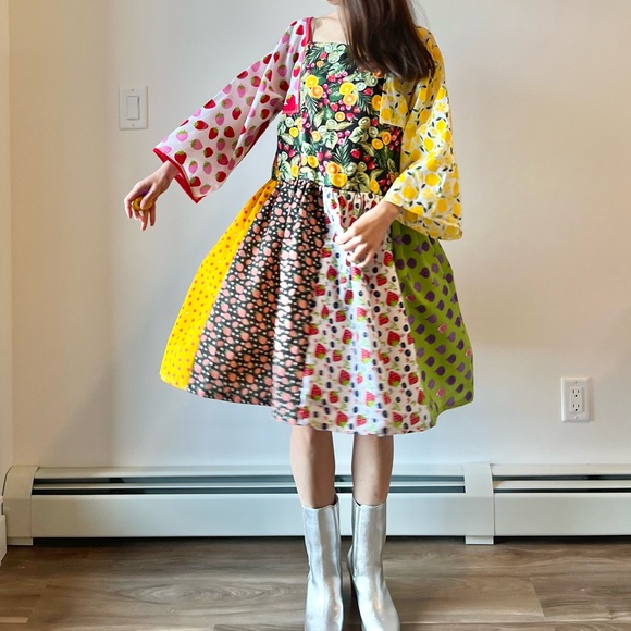 Handmade Fruit Paradise Flavorful Print Bandana Dress | SKU 11161 Apple - Picture 12 of 16